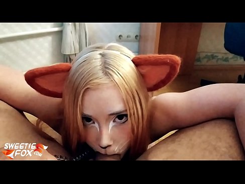 ❤️ Kitsune engole a piça e o esperma na boca ❤️❌ Porno fodido em nós ❌❤